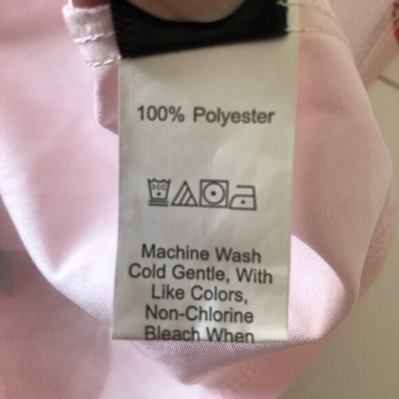 Shein Peach Boxy Shirt Women Pink Peach Design Button Collar Short Sleeve Large - Picture 11 of 12